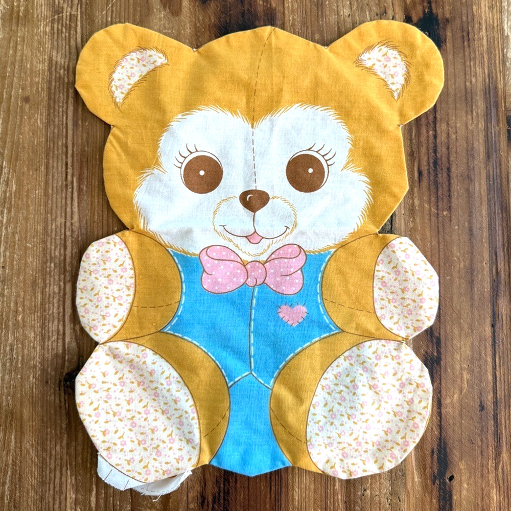 Vintage Cut & Sew Fabric Panel Spring Mills Teddy Bear 7641 Pillow Not Stuffed